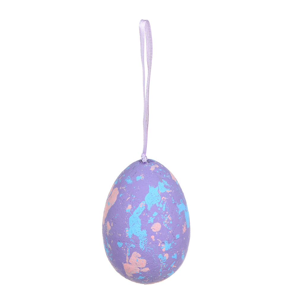 Декор Пасхальный в виде яиц с подвесами, 6 шт., 7 см, пенопласт, 5 видов - #3