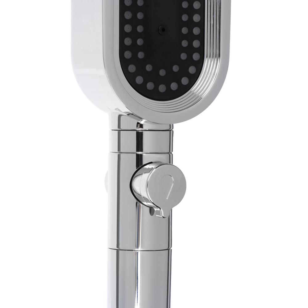 RAIN Лейка для душа с фильтром, 3 режима, регулировка напора воды, кнопка-стоп, 64х140мм, хром - #2