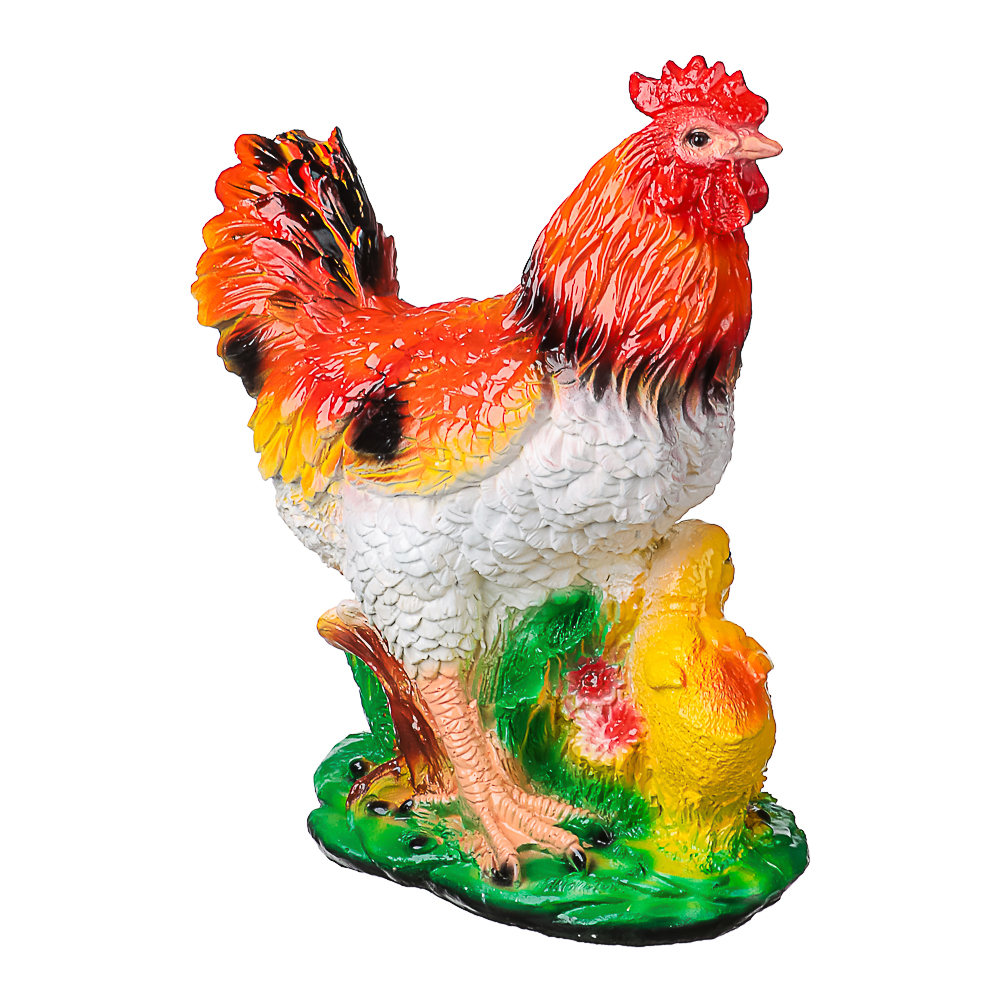 Фигура садовая Курица с цыплятами 33х30см гипс - #1