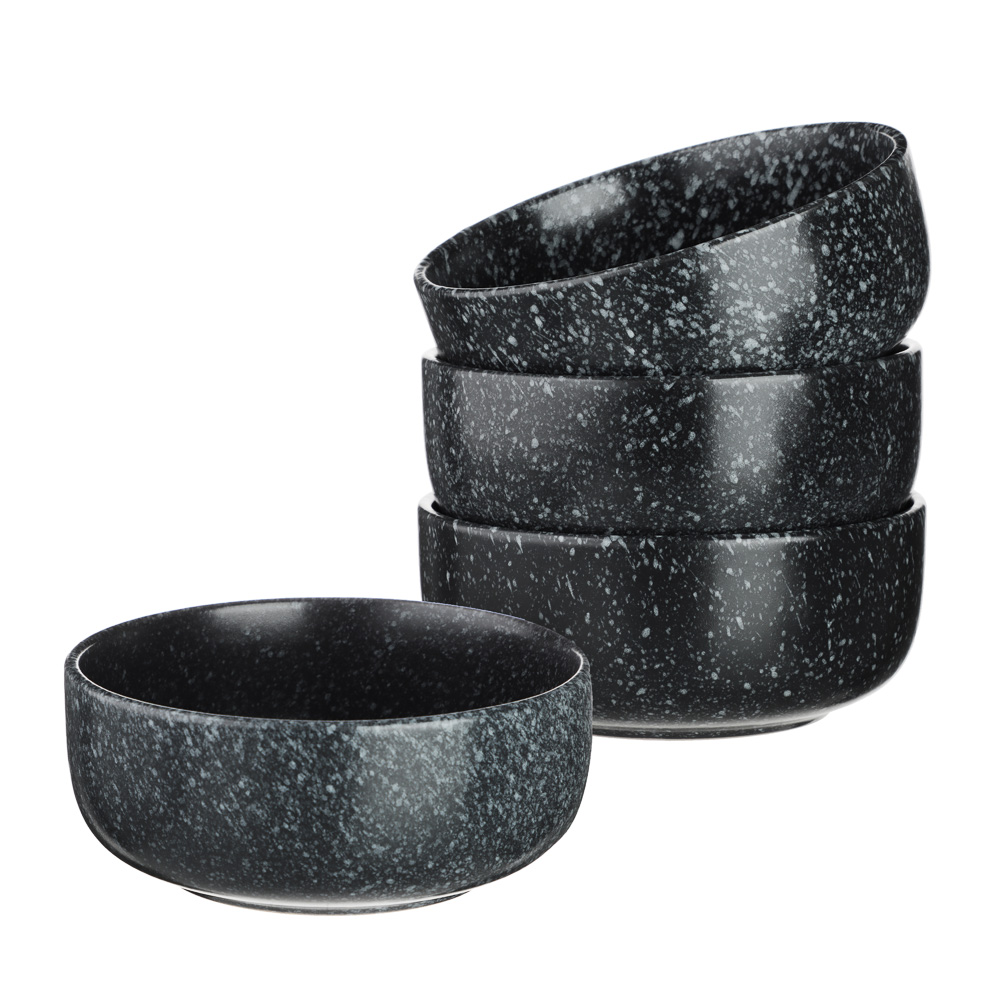 MILLIMI Набор стол.посуды 16пр(тар26см*4, тар20см*4, салатн14см*4, кружка340мл*4) керамика, черный - #7