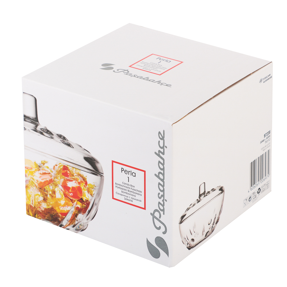 PASABAHCE Перла Сахарница с крышкой 140мм 500мл, стекло, 97236B - #6