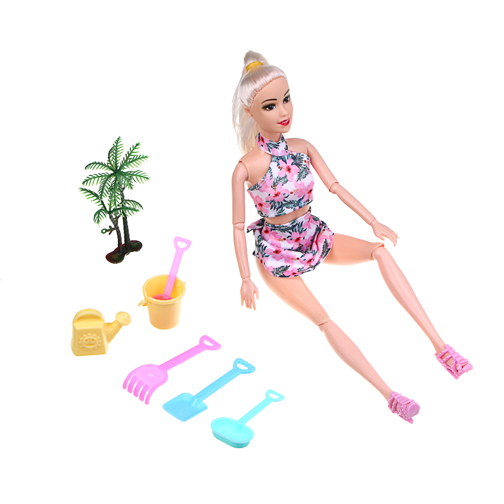 ИГРОЛЕНД Кукла с аксессуарами "На пляж" пластик, 16x5x32.5см, 2 дизайна - #9