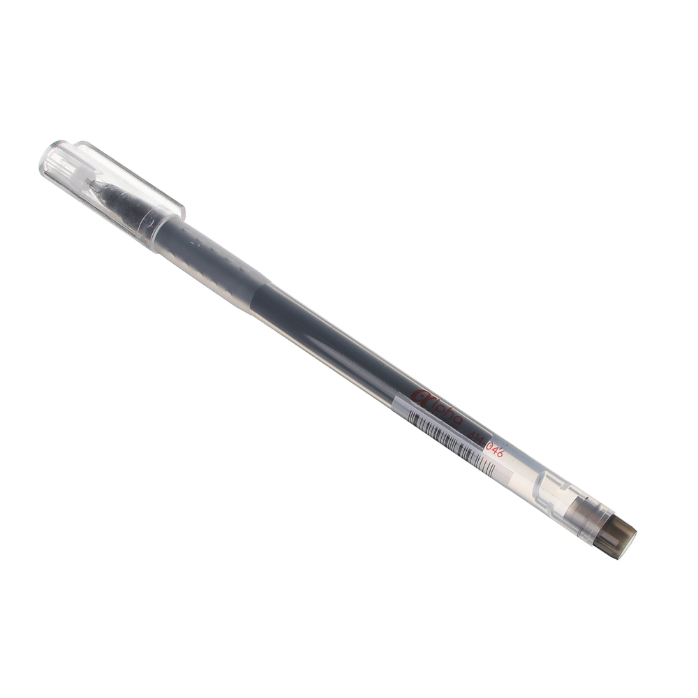 ClipStudio Ручка гелевая черная "Альфа", с увеличенным запасом чернил, 14,5см, након.0,5мм, пластик - #1