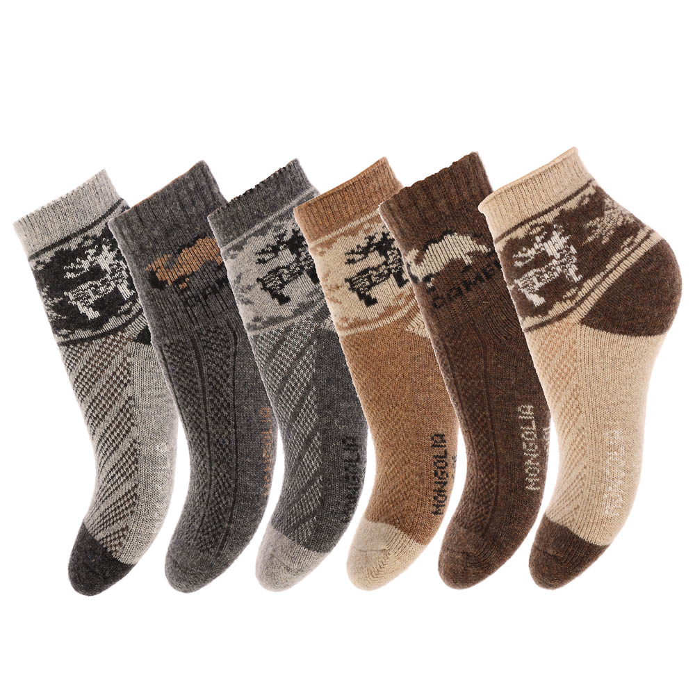 GALANTE Носки детские из монгольской шерсти, 47% овечья шерсть, 23%п/а, 25%п/э, 5%спан, р.14-16,разн - #1