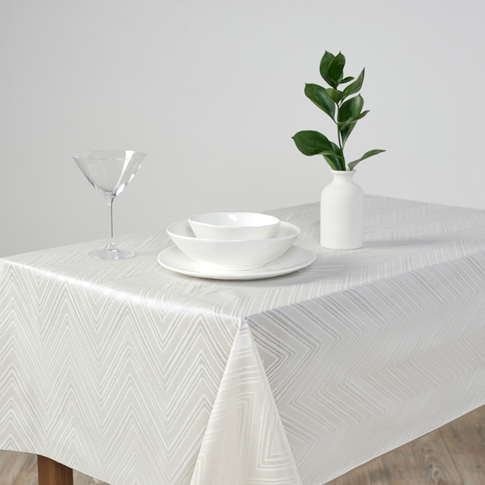 PROVANCE Милк Скатерть ПВХ 110х137см ажурная, листья - #9