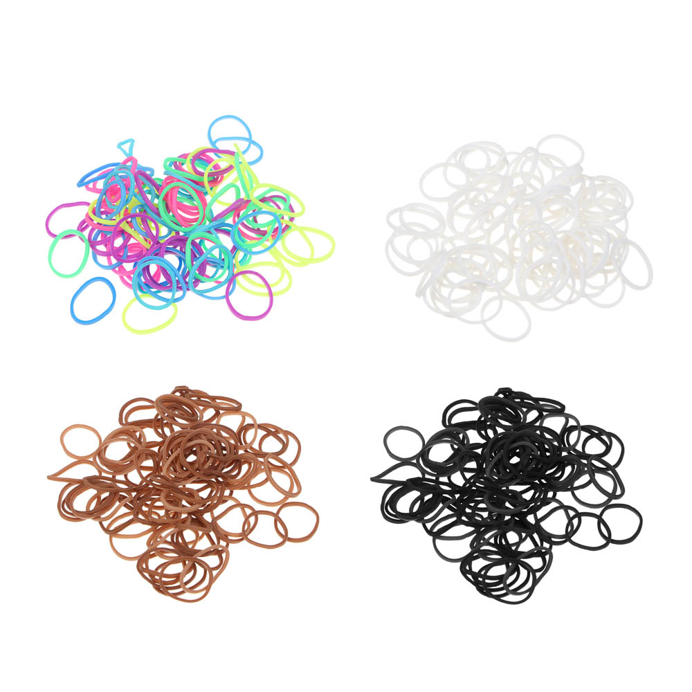 Резинки для волос ЮНИLOOK 95-100шт, d1,5см, силикон, 4 цвета, ACS-59 - #5