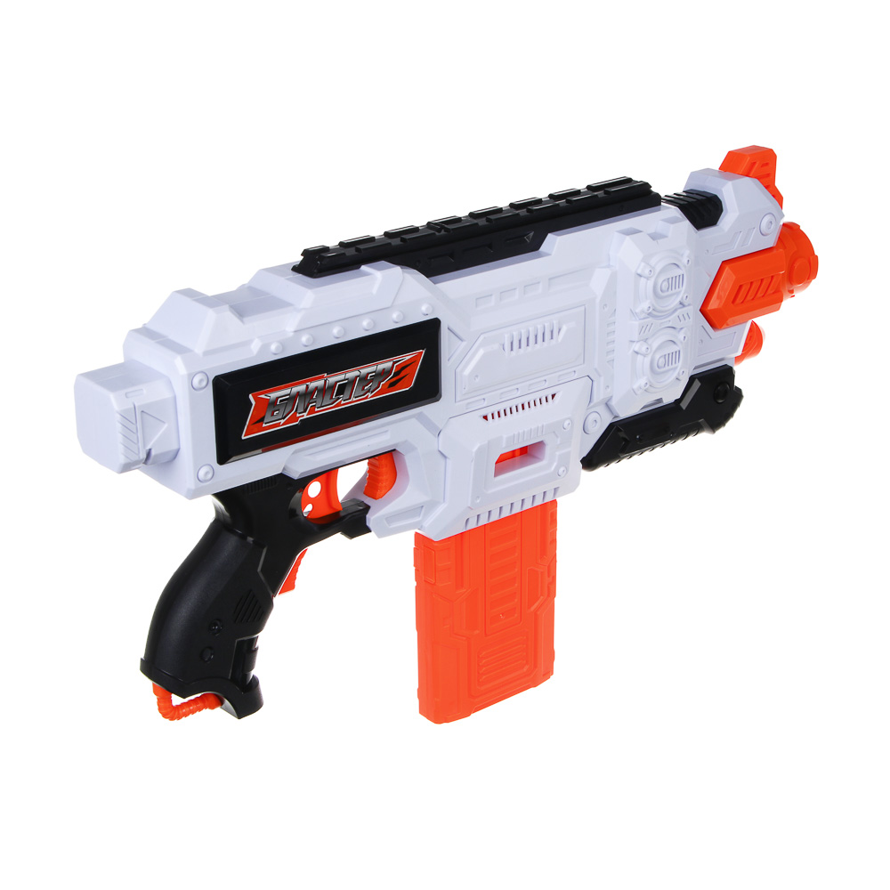 ИГРОЛЕНД Бластер автоматический с мягкими патронами, АБС, 24 пули EVA, 6хАА, 54х30х7 см - #7