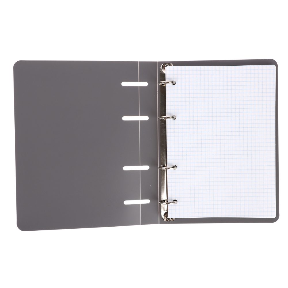 Тетрадь на кольцах А5, 80 л., клетка, обложка пластик, белый блок - #4