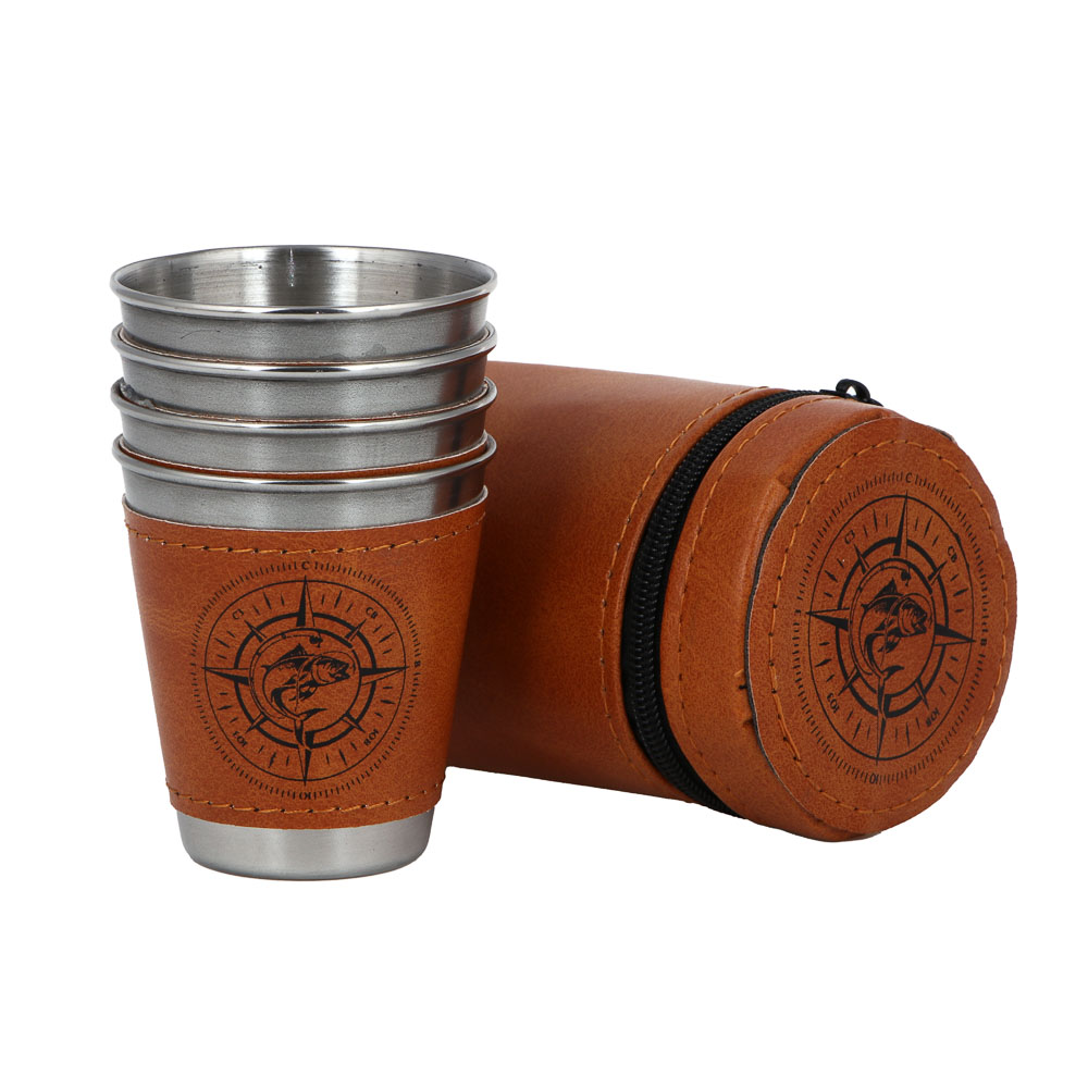 Набор стаканов в чехле тм AZOR FISHING, 4 стакана, 75мл - #1