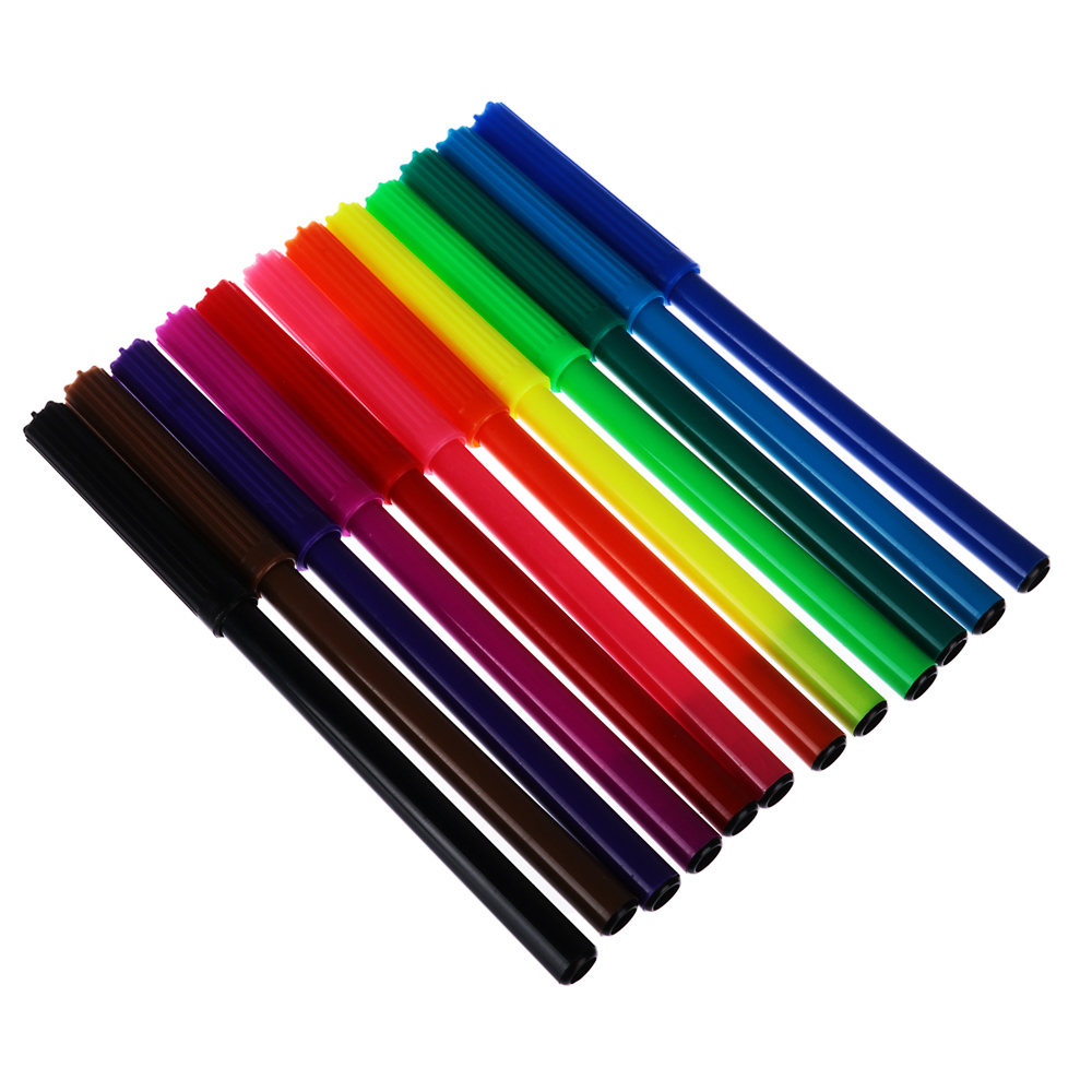 Clip Studio Фломастеры 12 цветов, с цветным вент.колпачком, пластик, в ПВХ пенале - #2