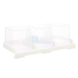 Essentials Clear Plastic 3-Compartment Storage Trays with Lids, 8x3x2 in.