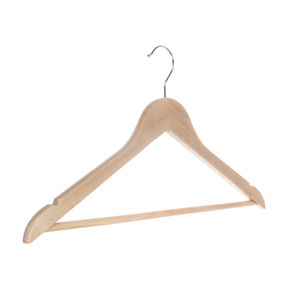 Вешалка для одежды тм VETTA, 45см, деревянная, хром, цвет светлое дерево - #2