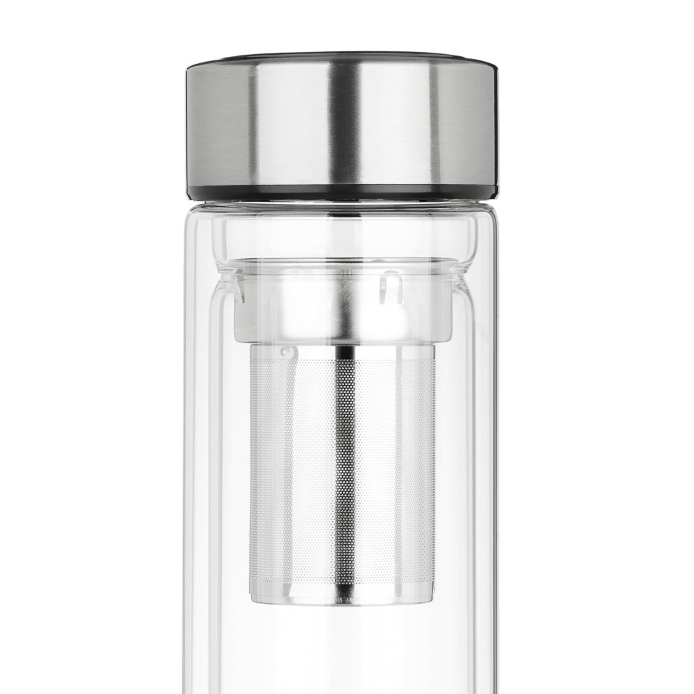 SATOSHI Термос-кружка с ситечком заваривания 500мл, стекло, двойные стенки - #2