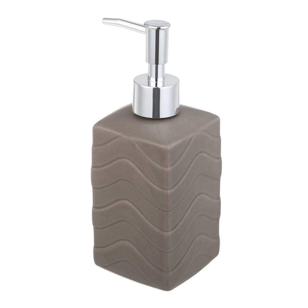 VETTA Дозатор для жидкого мыла, керамика, 18x7x7 см, волны, серый - #6