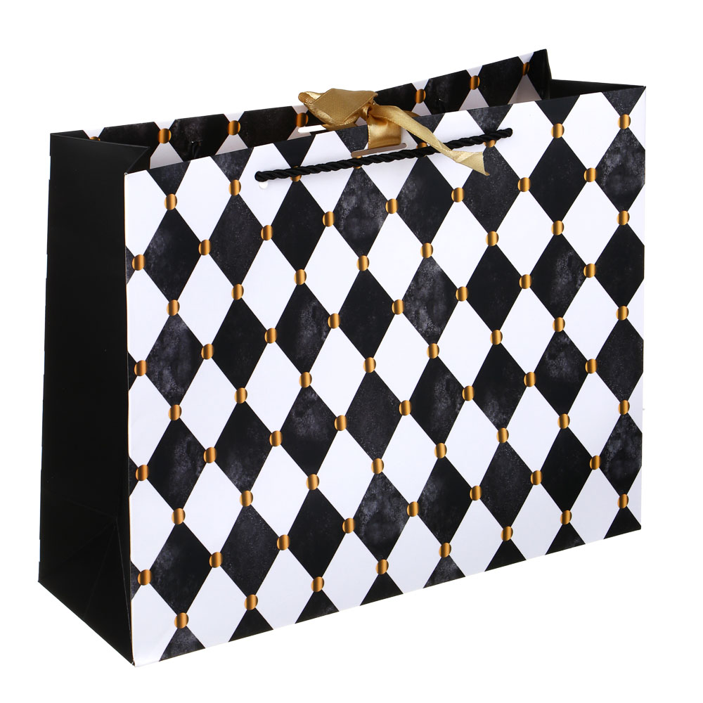 ВСЁГАЗИН Пакет подарочный, высококачест.бумага, с атласной лентой, цвет.принт, 32x25x11 см - #2