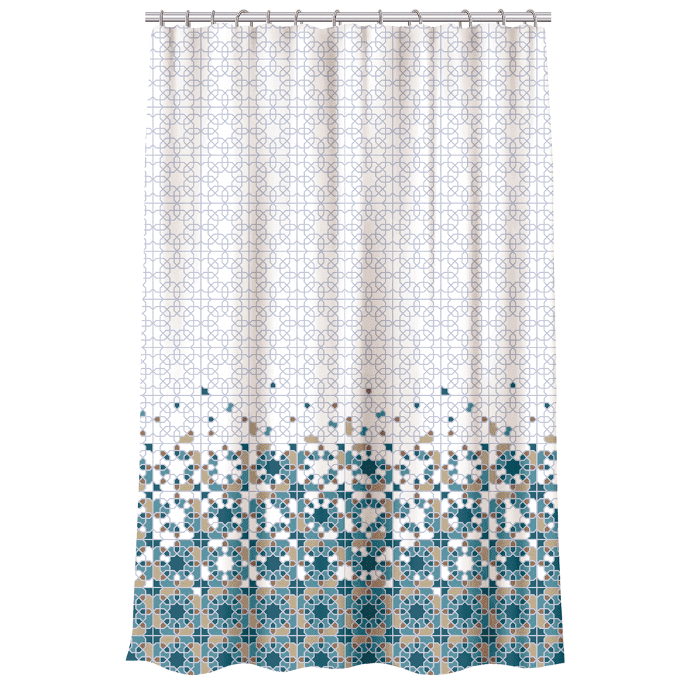 VETTA Шторка для ванной, с утяжелителем, полиэстер, 90 г/м2, 180x180см, "Франко", 4 дизайна - #1