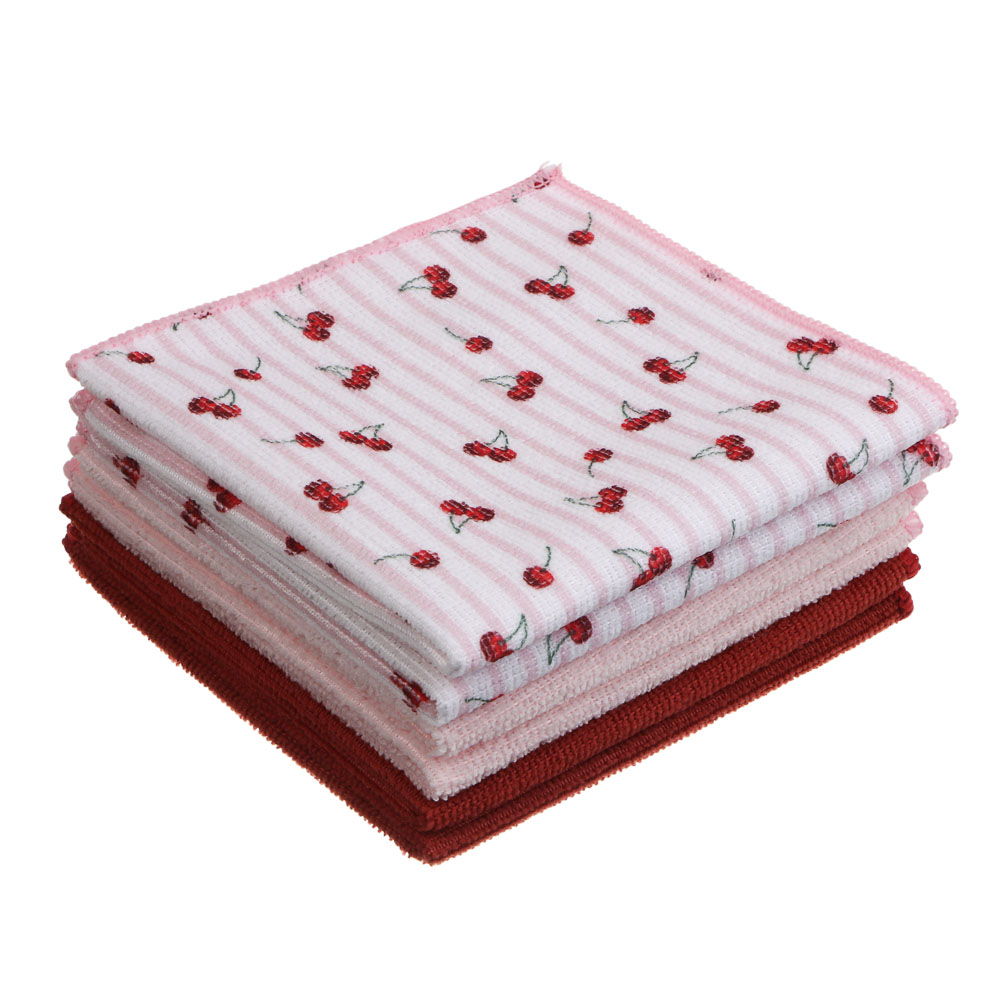 Набор салфеток тм VETTA Черри, 6 шт, 30х30 см, 200г/кв. м., 3 цвета, полиэстер диз1 - #1