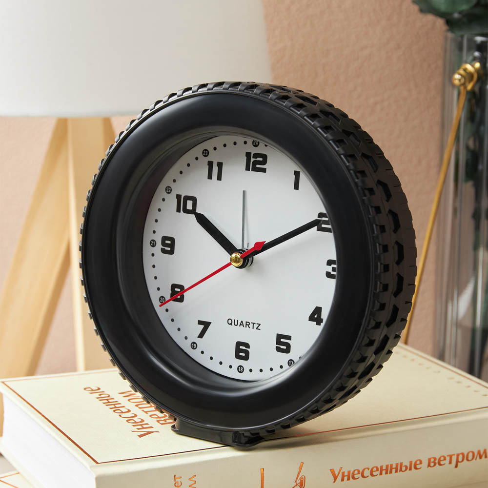 LADECOR CHRONO Часы настольные в виде шины, 14x14x4 см, пластик, 2 дизайна - #8