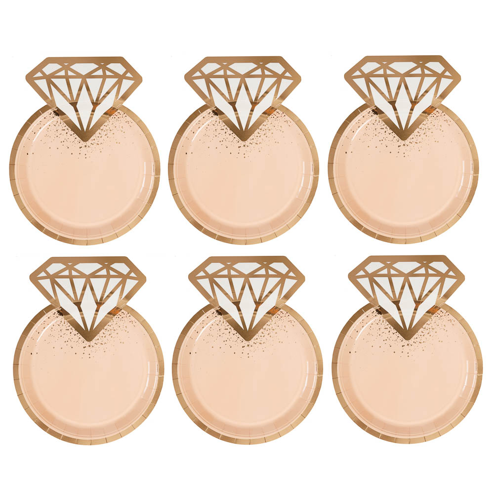 Тарелка фигур Свадьба LUX Peach 6шт, 25см в асс - #6