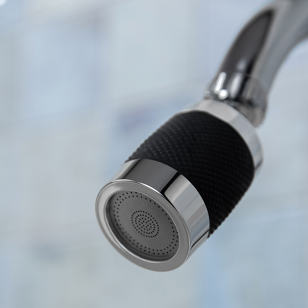 Аэратор-насадка для смесителя с фильтром, 2 режима, хром/черный - #12