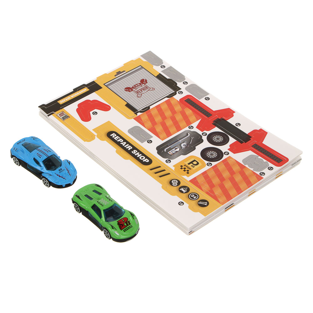 ИГРОЛЕНД Набор игровой "Сервисный центр", 2 машины, PP, металл, 24х21х4 см, 2 дизайна - #5