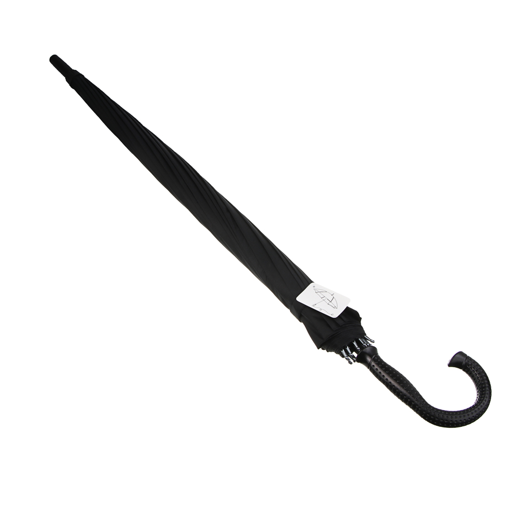 Зонт-трость универсальный, диаметр 115см, 16 спиц, металл, полиэстер, эпонж, черный - #5