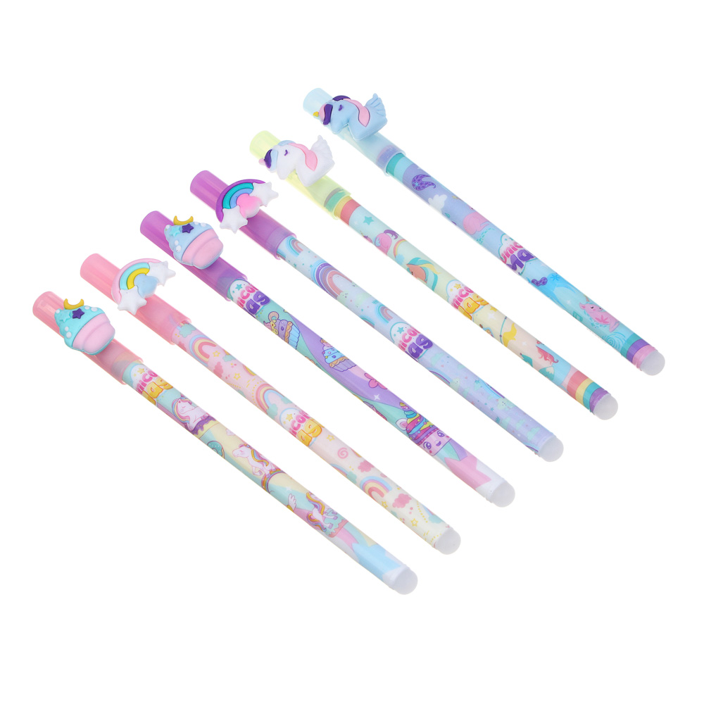 Ручка гелевая "пиши-стирай" синяя, фигурка "Фантазия", 6 дизайнов - #1