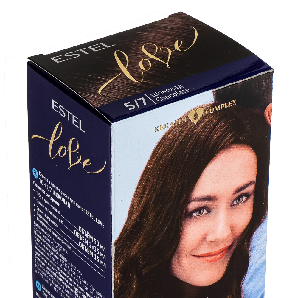 Стойкая крем-краска для волос ESTEL LOVE, тон 5/7, "Шоколад" - #2