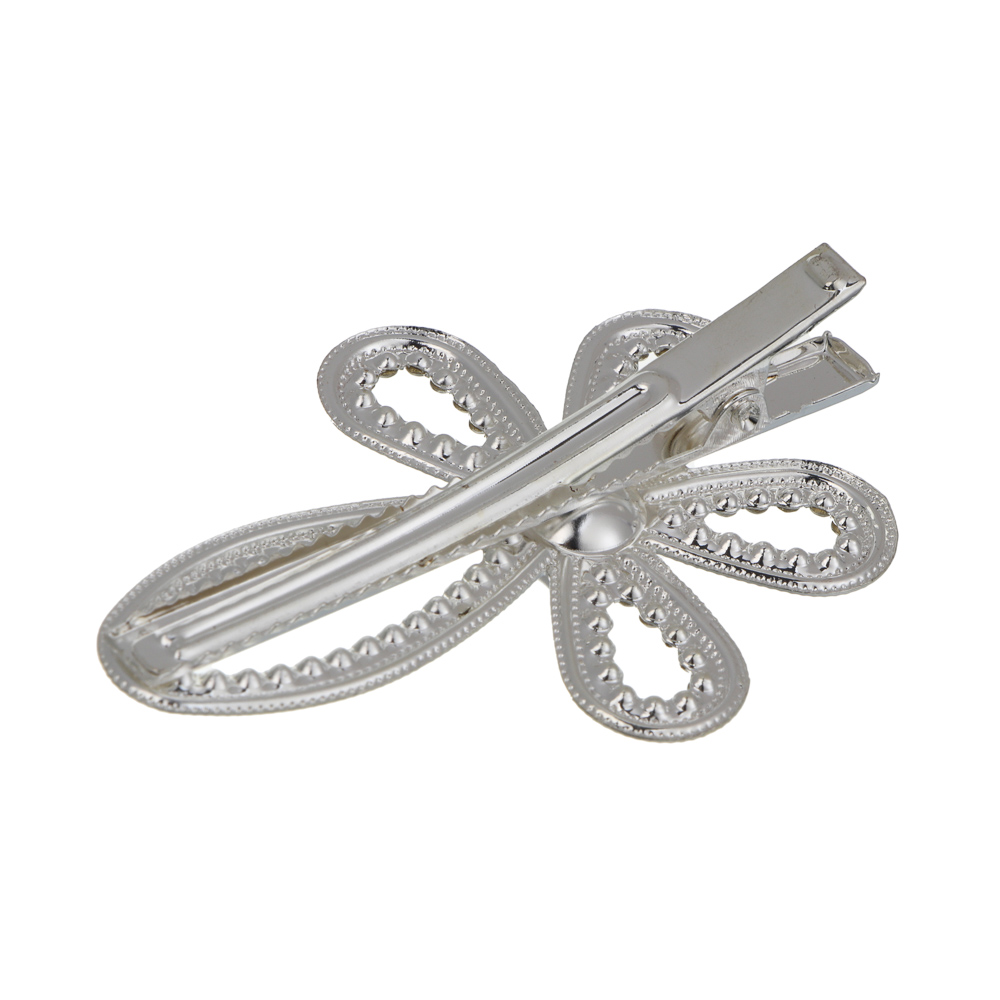 Зажим для волос со стразами 2шт, тм ЮНИLOOK, 6-7 см, металл, 6 дизайнов, #13 - #4