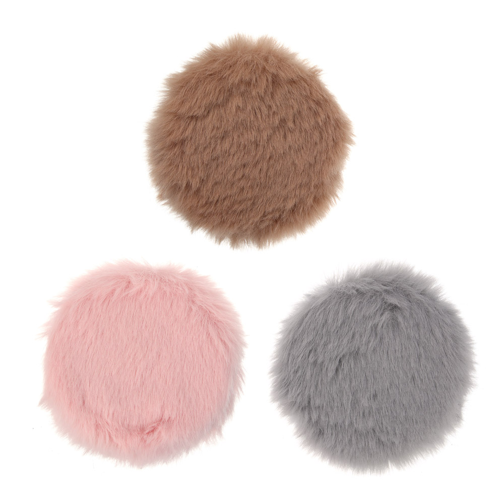 ЮНИLOOK Фурри Зеркало карманное, полиэстер, пластик АБС, стекло, диаметр 7,2см, 3 цвета - #1