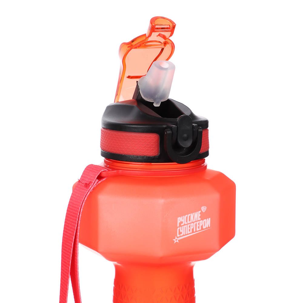 Бутылка спортивная в форме гантели, тм BY Русские Супергерои, 1000мл, 27х10см, пластик PETG, 3 цвета - #5