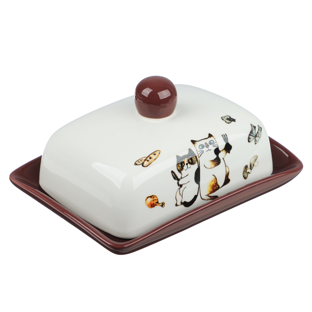 Масленка 17х12,5х8,3см, тм MILLIMI Котовасия, керамика - #1