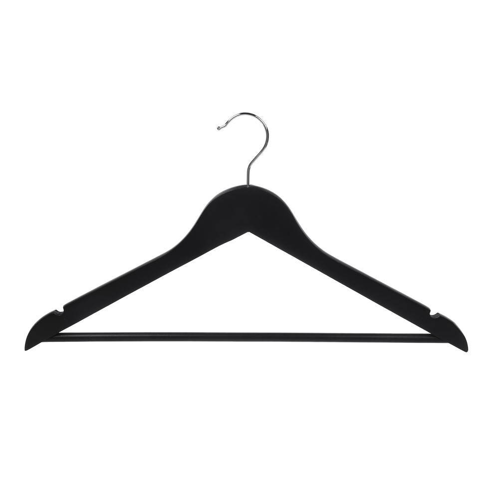 Вешалки для одежды тм VETTA, 3шт, 45см, деревянные, хром, цвет черный - #2