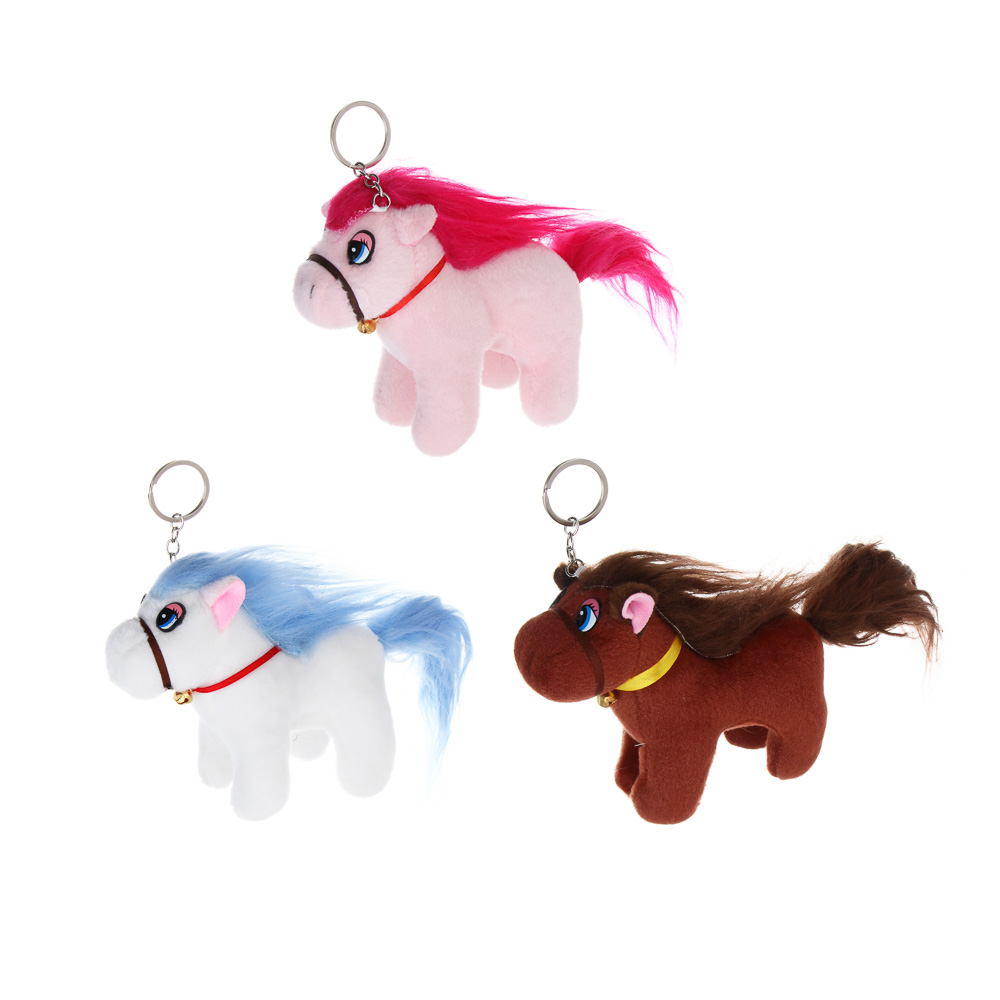 СНОУ БУМ Мягкий сувенир Лошадка 13x14x5 см, полиэстер, 3 дизайна - #1