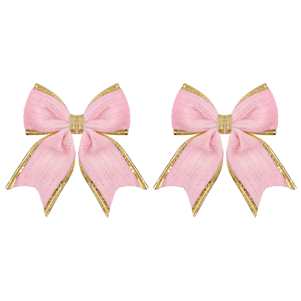 СНОУ БУМ Набор бантов 12x14 см, 2 шт, полиэстер, розовый - #1