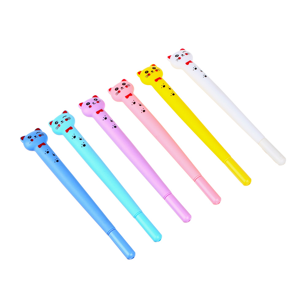 Ручка гелевая, наконечник в форме котика, мягкий корпус, 16см, пластик - #1