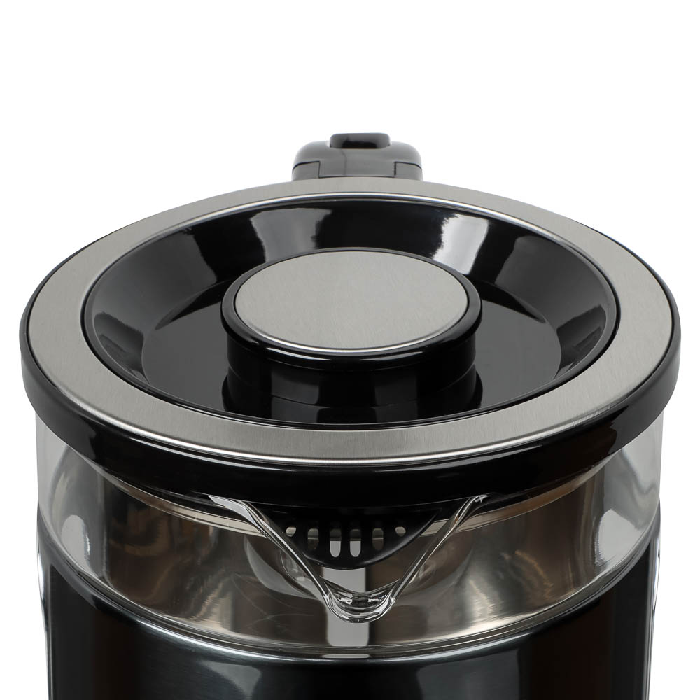 LEBEN Чайник электрический 1,8л, 1500Вт, стеклянная колба, металл, пластик, серый - #7