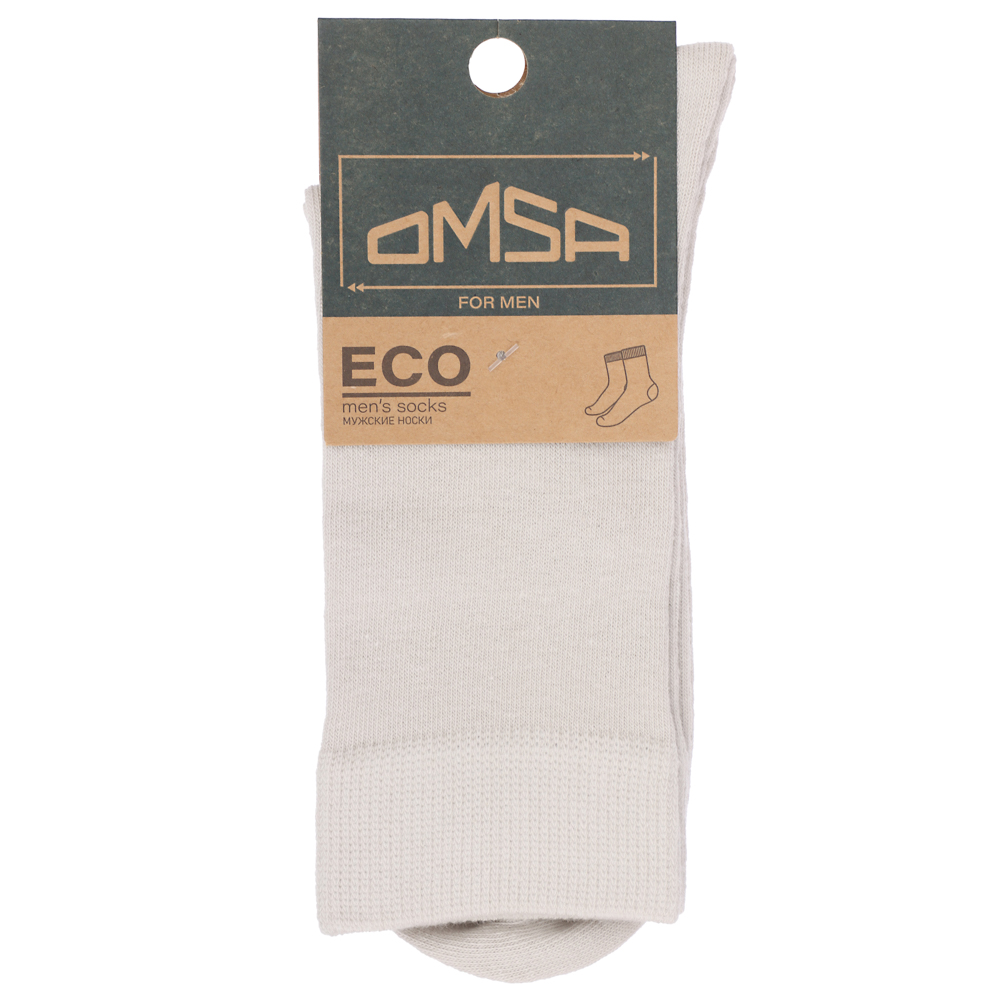 OMSA ECO 403 Носки мужские высокие, р.42-44, 80% хлопок, 15% полиамид, 5% эластан, светло-серый - #4