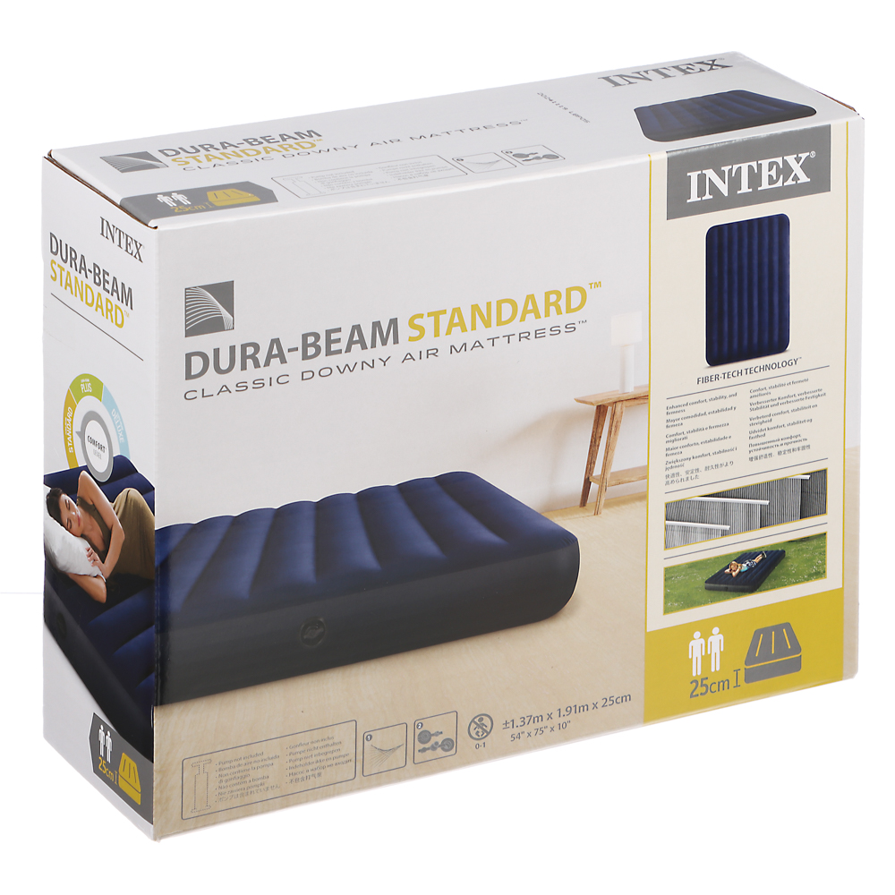 INTEX Матрас надувной CLASSIC DOWNY, 191x137x25см, до 272кг, 64758 - #2