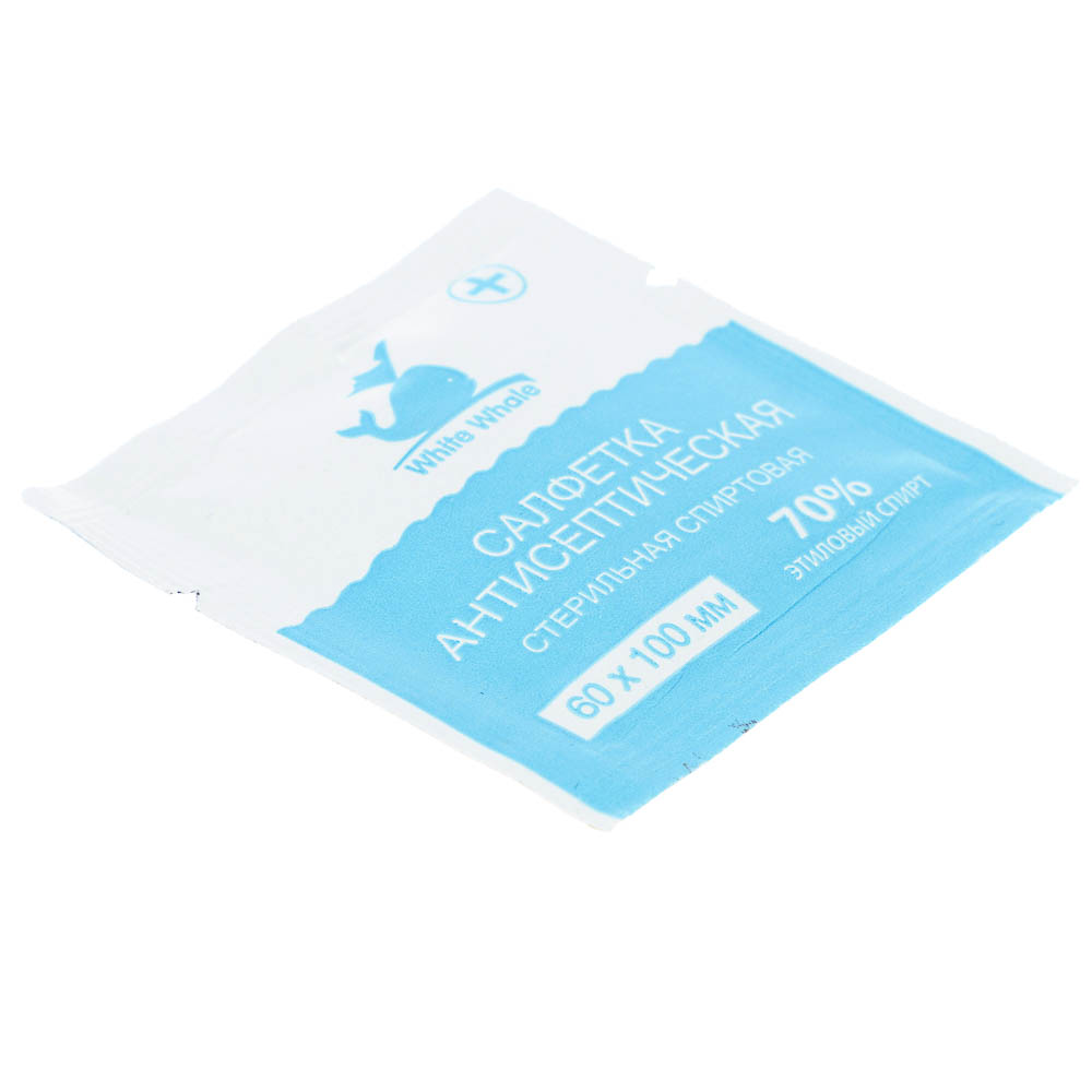 Салфетки антисептические стерильные White Whale 60х100, 70% этиловый спирт, 20шт - #2