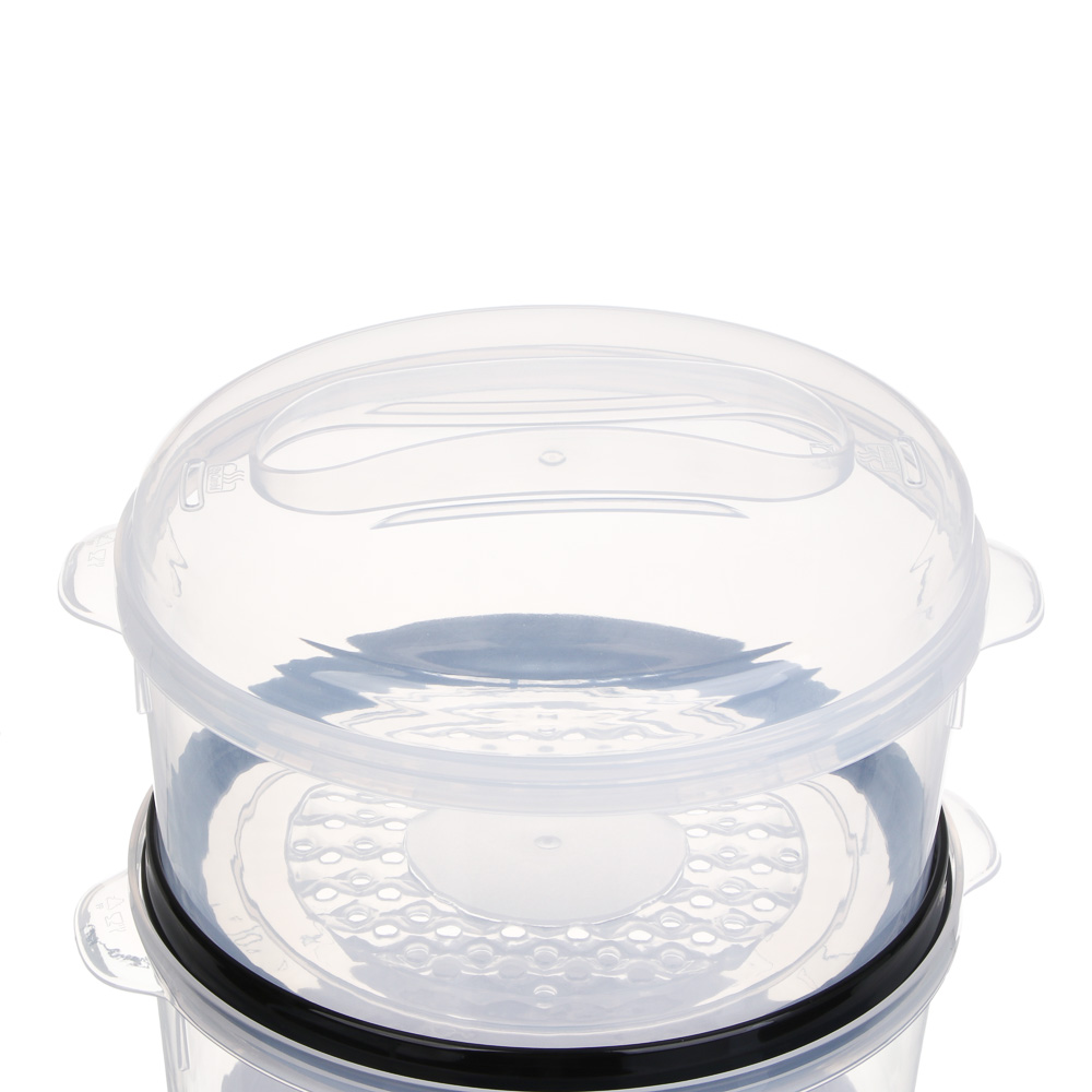 LEBEN Пароварка-мантоварка электрическая 800Вт, 3 яруса, 7,5 л, таймер, 220В - #4