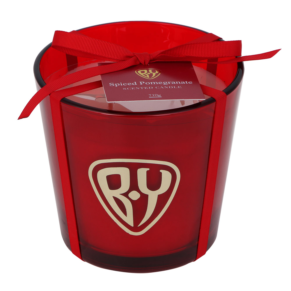 BY Свеча ароматическая, в стеклянном подсвечнике, 13,5x13,5x12,6 см, 710 гр, Spiced Pomegranate - #4