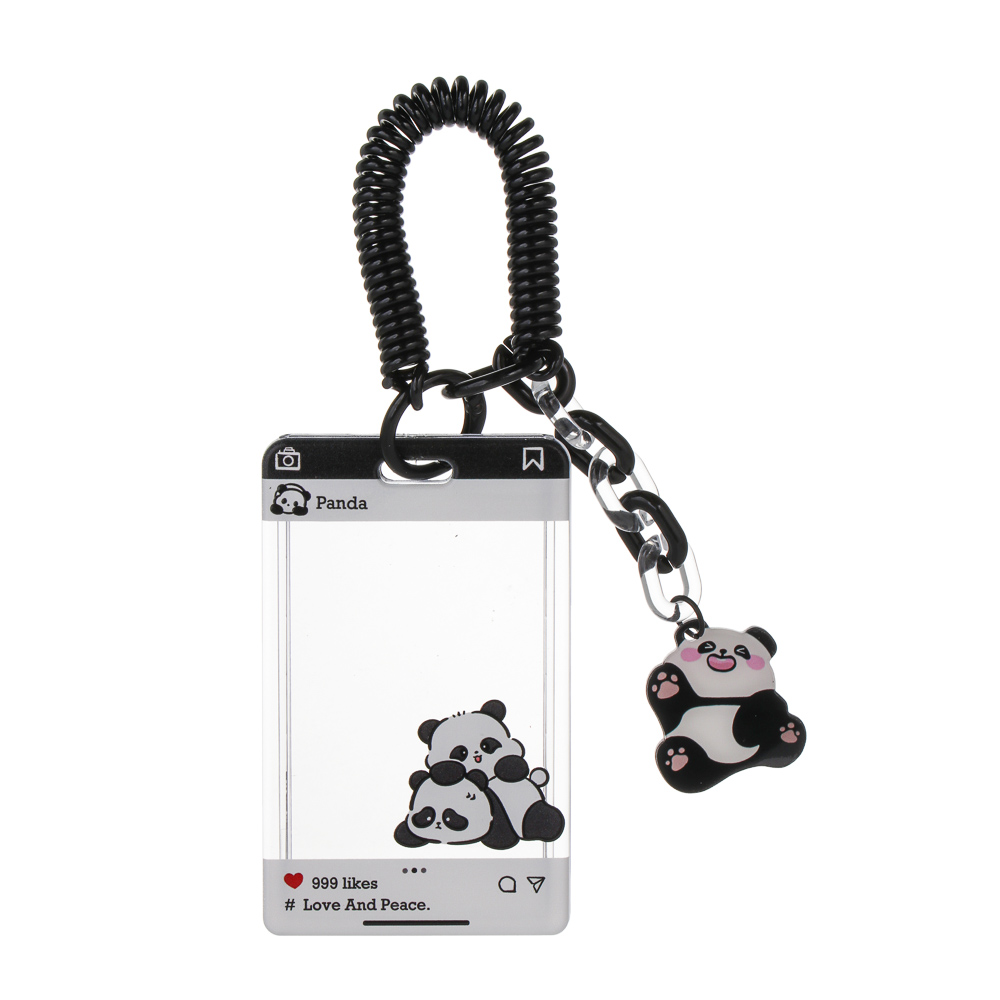 Чехол брелок для пропуска тм ЮL Pan-Da! на пружинке, пластик, металл, 10,5х6,5см, 4 дизайна - #2