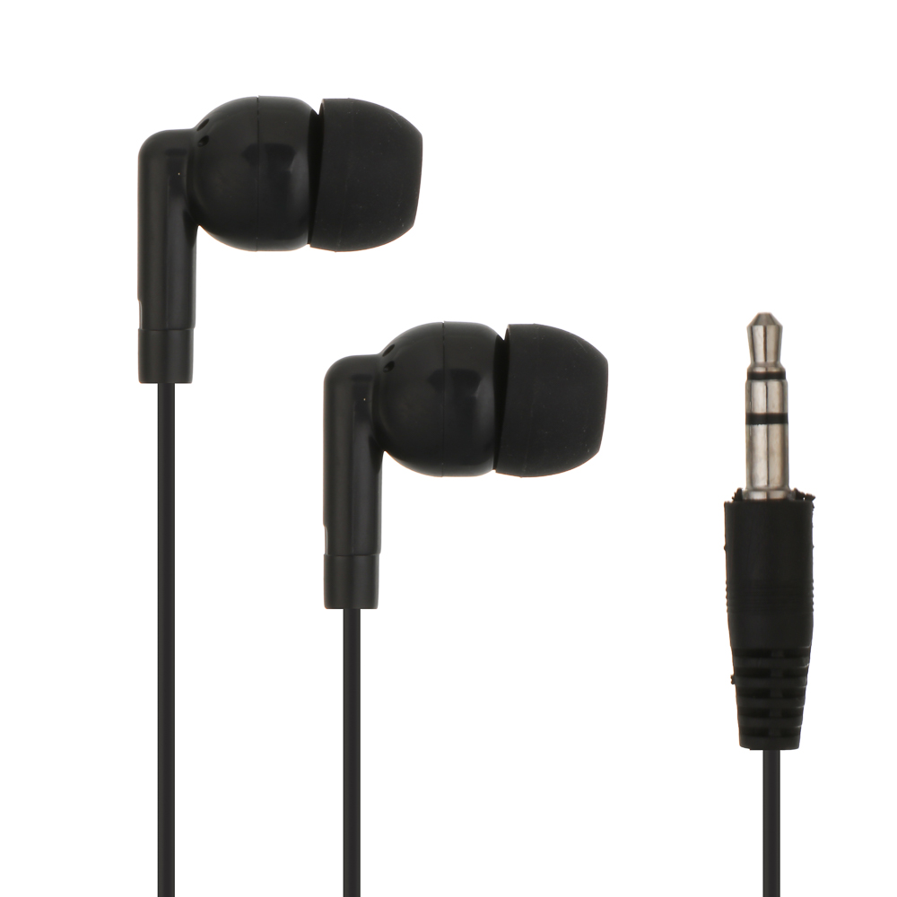 Наушники проводные внутриканальные BY Promo, 100см, jack 3.5мм, чёрный - #1