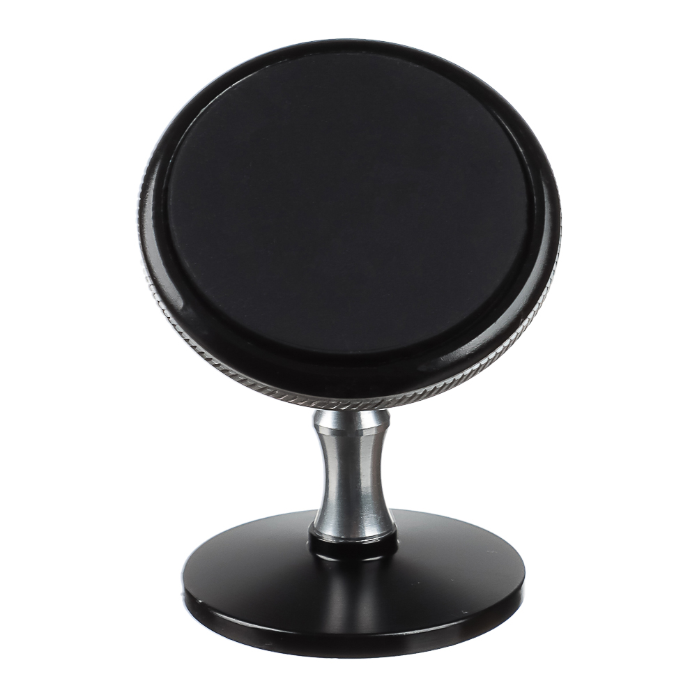 BY Держатель телефона магнитный, на панель, металлический, круглый, черный - #2