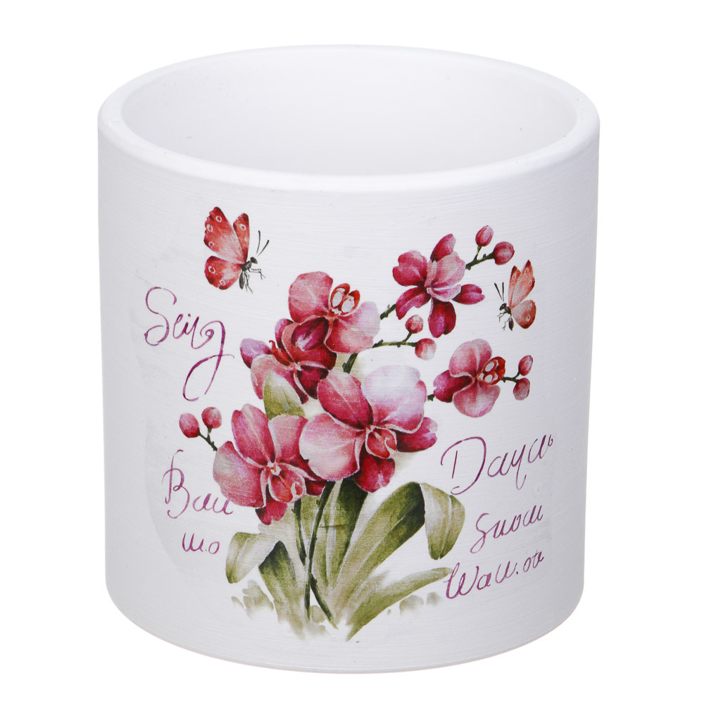 INBLOOM Кашпо Цветы 10х10см, керамика - #6