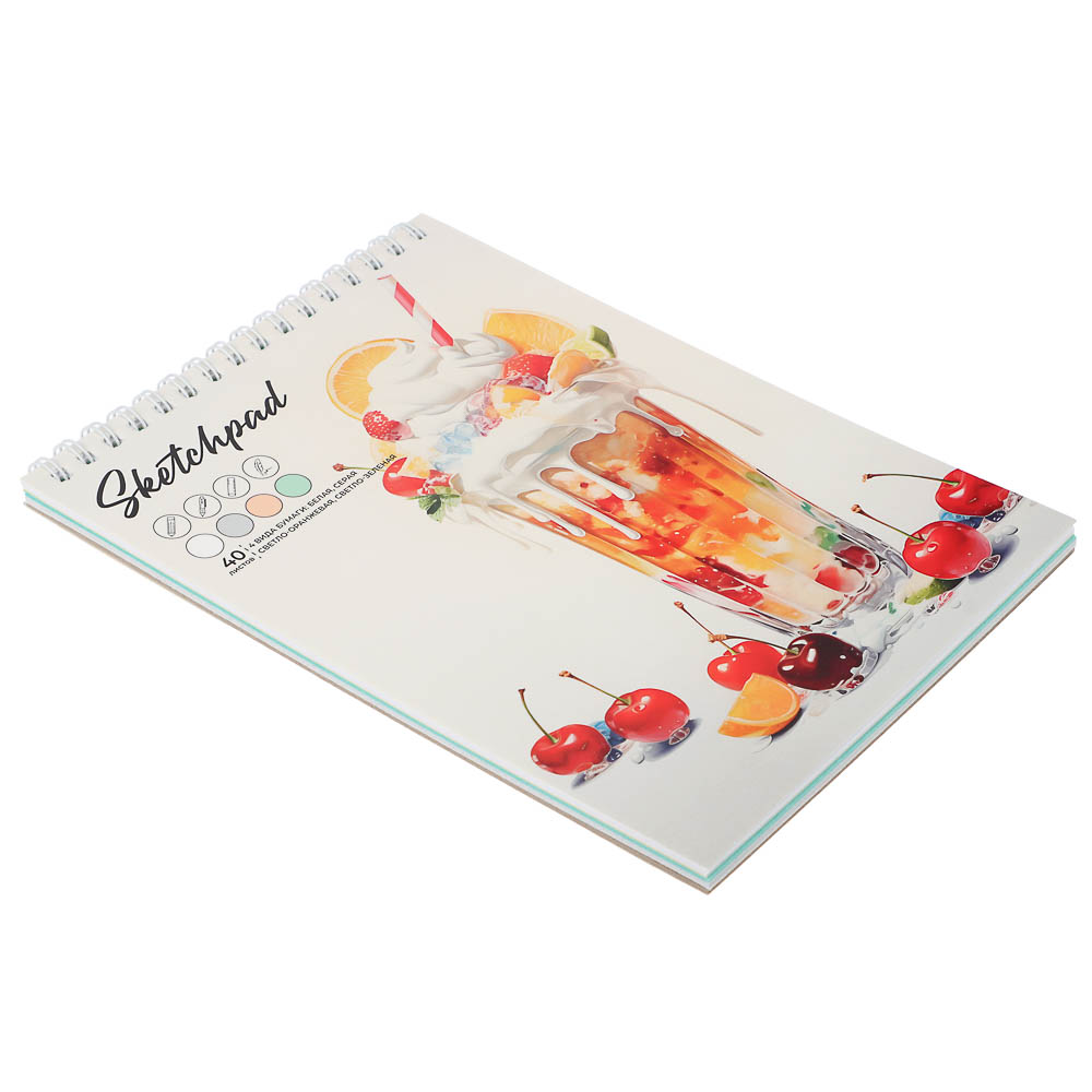 Скетчбук А5 (альбом), жёсткая подложка, спираль, в ассортименте - #9