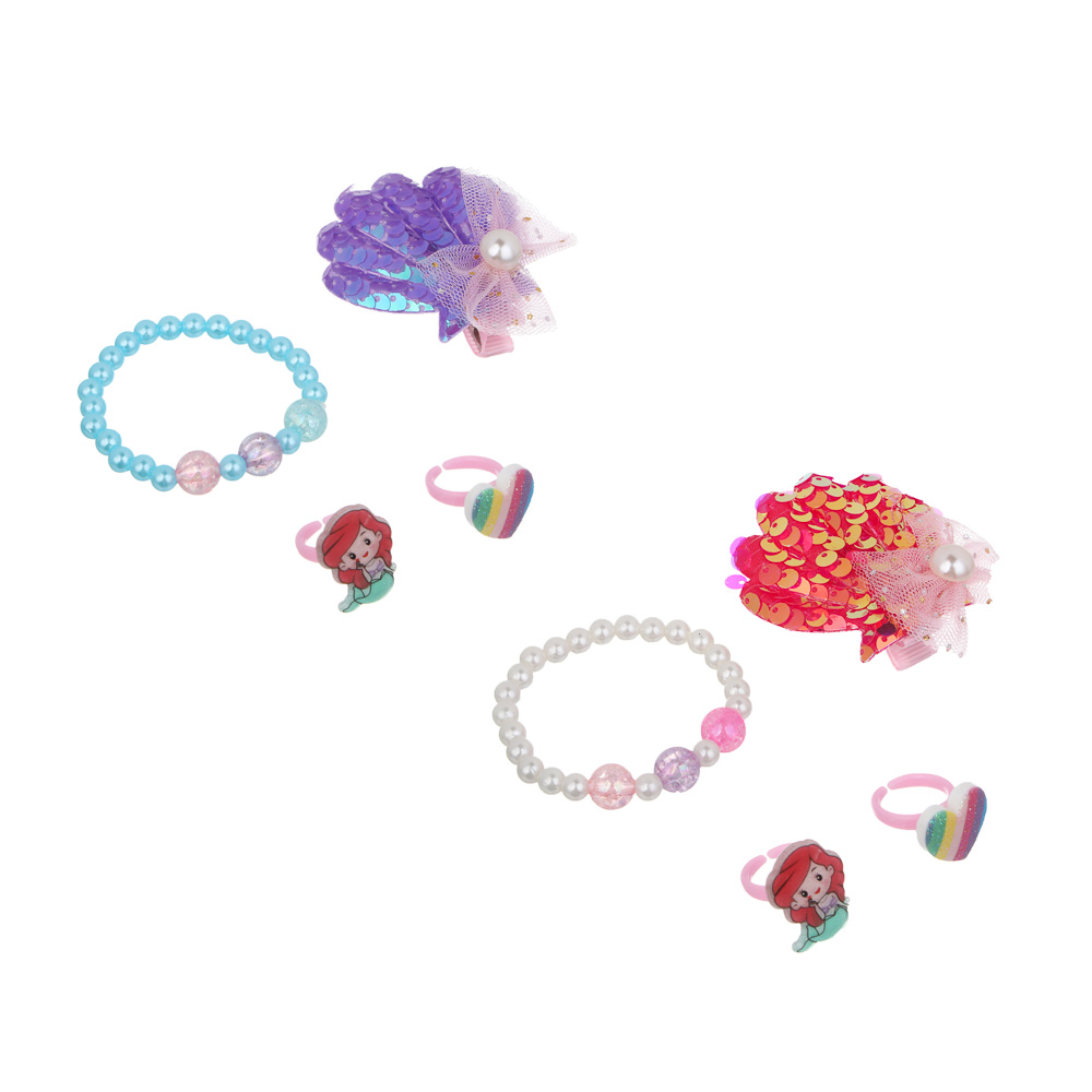 ИГРОЛЕНД Набор бижутерии в шкатулке "Карета" 4 пред., 9,5х3х12 см, пластик, металл, текстиль - #2