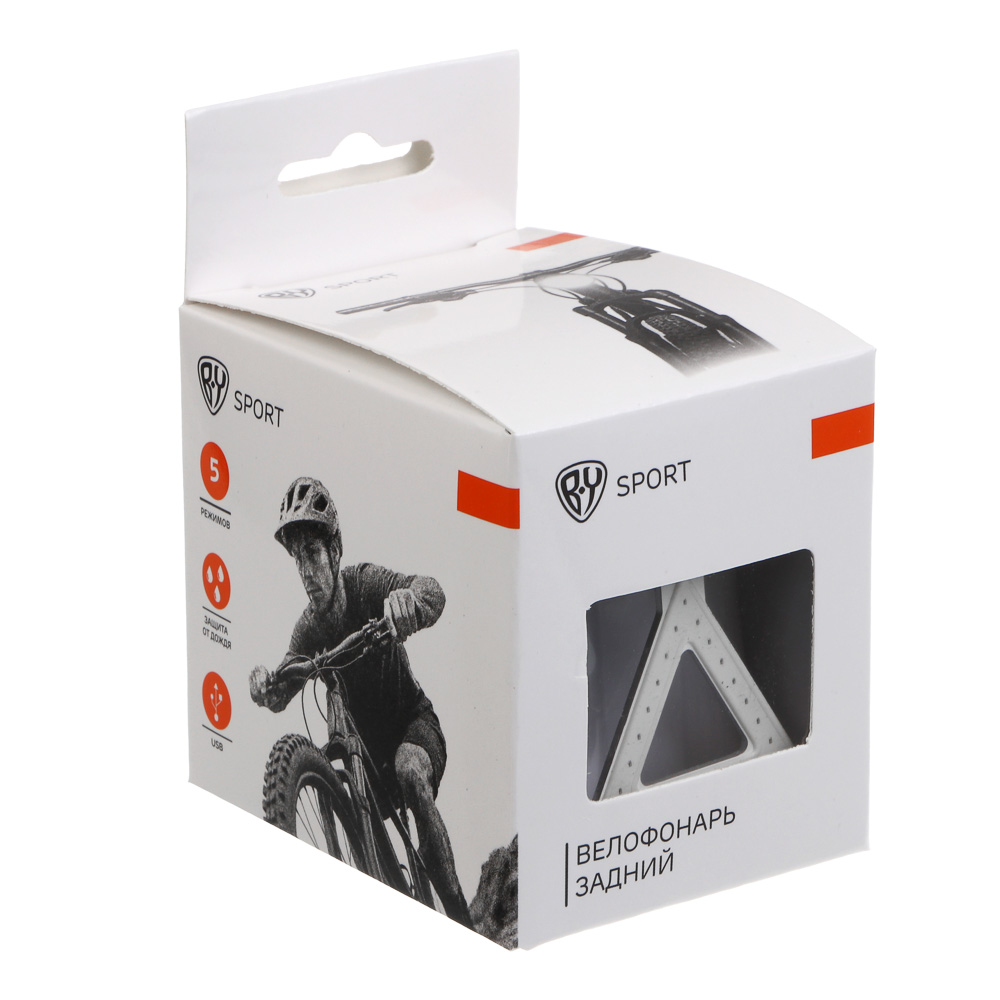 Фонарь велосипедный задний, тм BY SPORT, USB, 5 режимов, 3 дизайна - #8