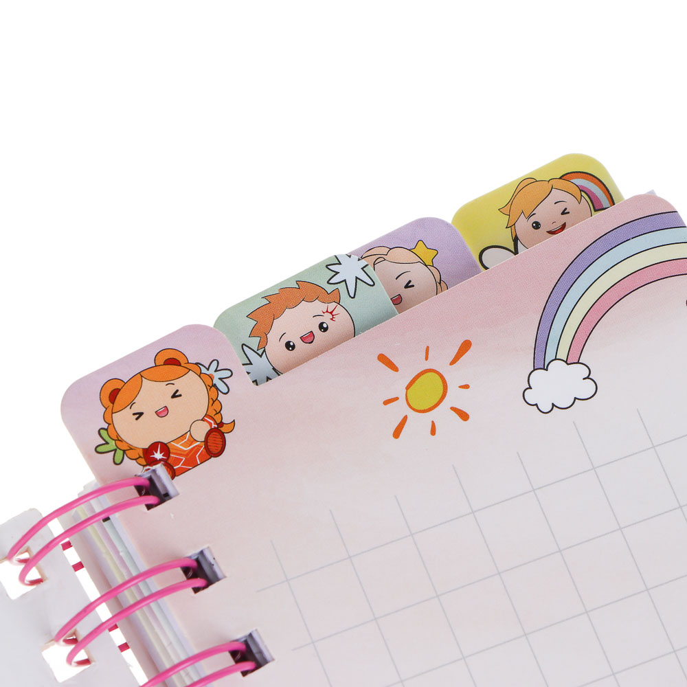 BY Русские Супергерои Записная книжка "Каваи", 9,1х14,5см,64 л, цв. спир., окно, вращ. игровой элем. - #3